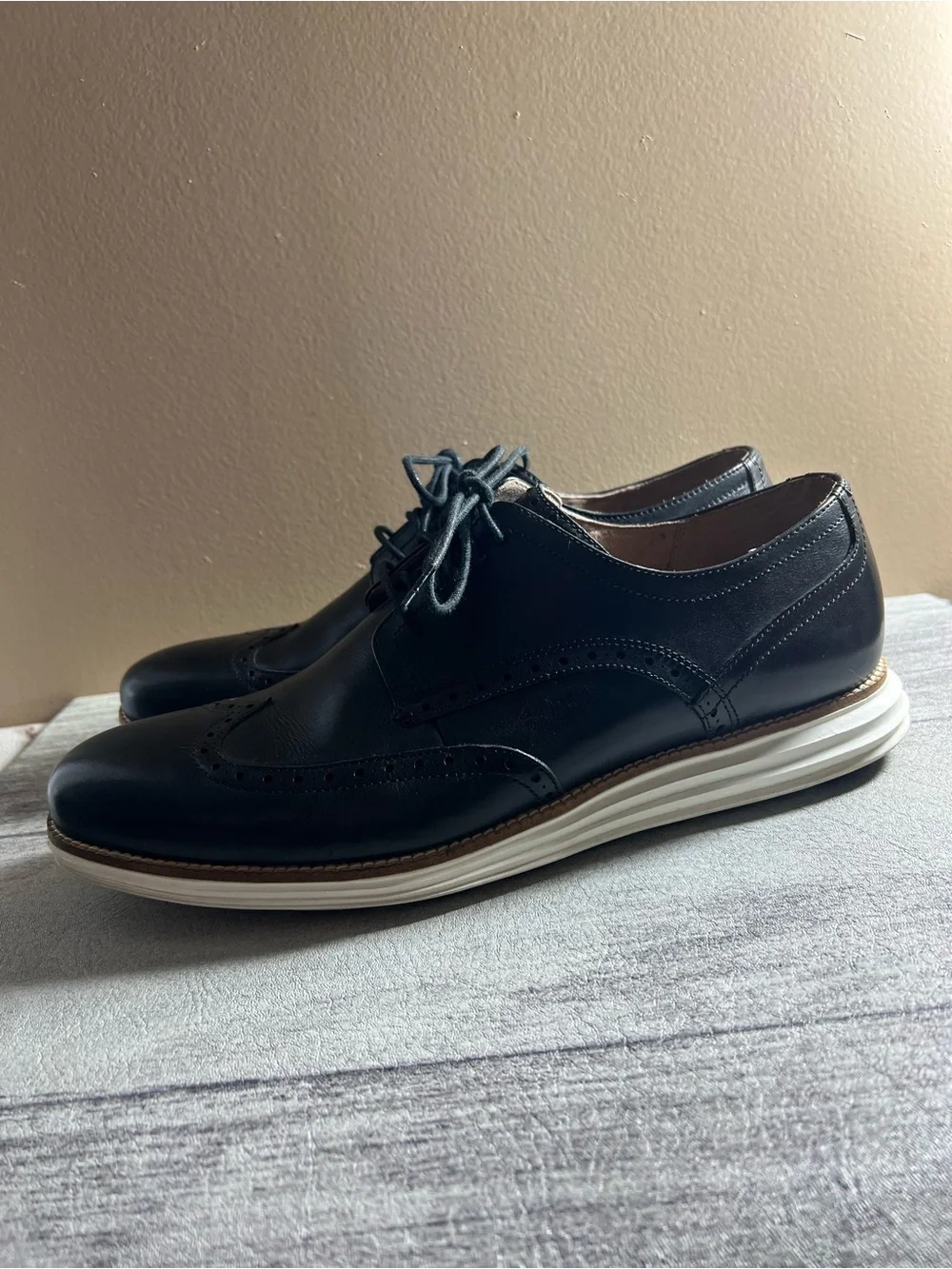 Cole Haan Men's Original Grand Shortwing Oxford in Black Leather Shoes Size 13M